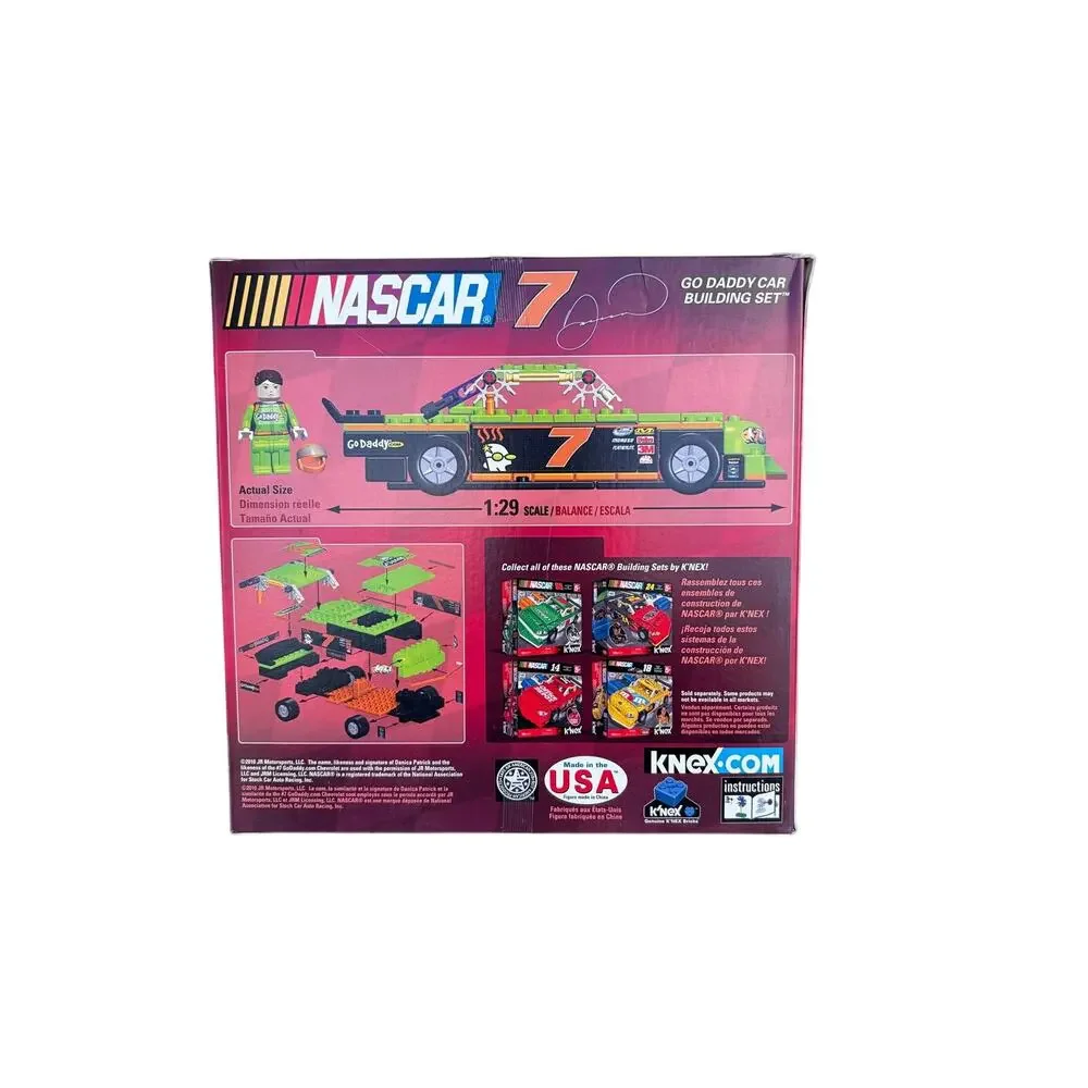 K'NEX NASCAR Go Daddy Car Building Set 104 Pieces Danica Patrick 2010-NIB